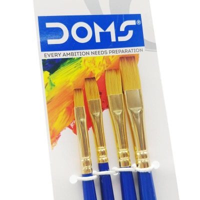 Bộ 4 Cây Cọ Vẽ Đầu Dẹp - DOMS Artistic 8063
