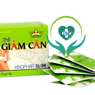 Trà  Hỗ trợ Giảm kg - Kingphar Slim, hộp 15 gói x4g, giúp kiểm soát cân nặng