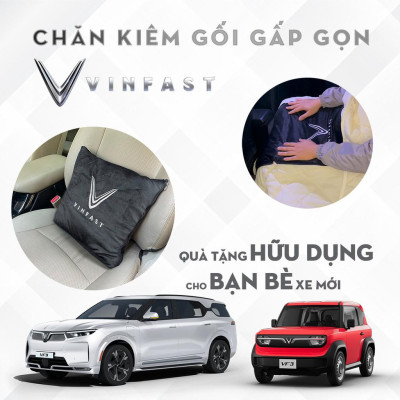 Combo gối chăn 2 trong 1,Bộ Chăn Gối Ngủ Ô Tô VINFAST Đa Năng Gấp Gọn Dành Cho Xe Hơi SIÊU SANG
