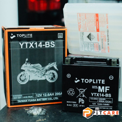 Bình Ắc Quy Toplite YTX14-BS 12V 12.6Ah Cho Xe BMW GS 1200 1250 Chính Hãng Bảo Hành 6 Tháng