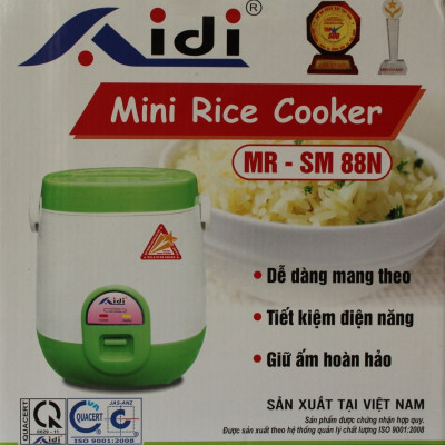 Nồi Cơm Điện Cặp Lồng Mini Thân Nhựa Aidi MR-SM 88N (0,6 lít) - Màu Ngẫu Nhiên - Chính Hãng
