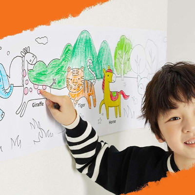 Hộp 12 Màu Sáp Peanut Và Tranh Tô Màu Dán Tường - Y Plus+ CP210600