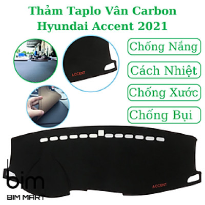 Thảm da Taplo Hyundai Accent 2021 vân Carbon cao cấp