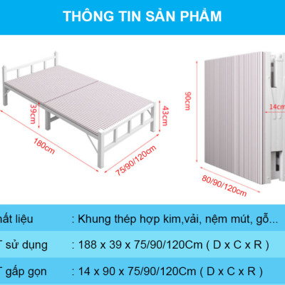 Giường gấp gọn thông minh NIKITA, Gọn nhẹ chắc chắn, giá rẻ cho người dùng - Mẫu mới 2024