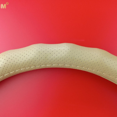 Bọc vô lăng cao cấp Macsim mã 8890 màu be - Chất liệu da thật 100%, khâu tay thủ công size M