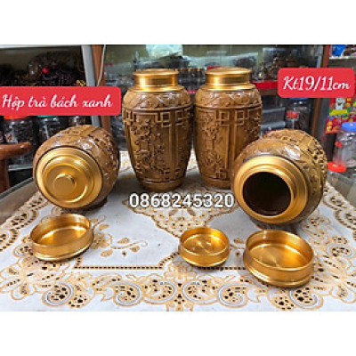 Hôp đựng trà (chè ) bằng gỗ bách xanh thơm nức kt cao 19×11cm 