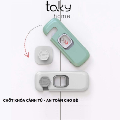 Chốt Cánh Tủ An Toàn Cho Bé, Khóa Chốt Theo Phong Cách Hiện Đại, Sản Phẩm An Toàn Cho Em Bé, Tiện Ích. TakyHome 3107