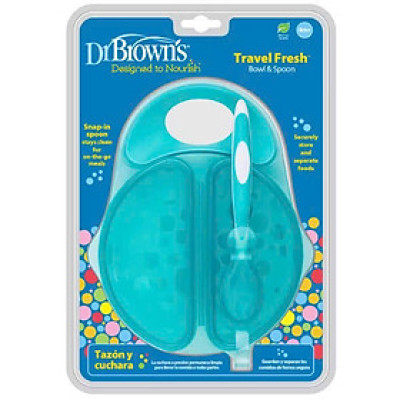 [ TF010 ] Khay ăn dăm 02 ngăn, kèm theo thìa - Dr.Brown