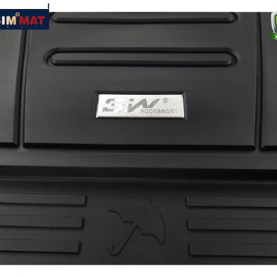 Thảm lót cốp xe ô tô Audi A6L nhãn hiệu Macsim 3w chất liệu TPE cao cấp màu đen