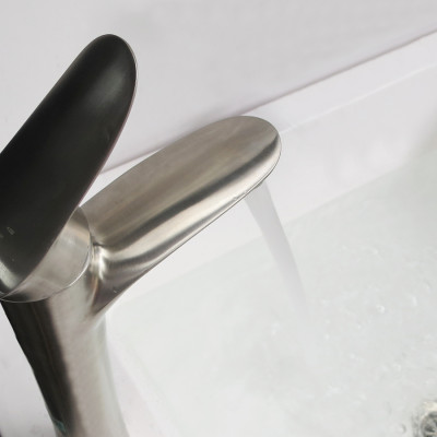 Vòi Lavabo nóng lạnh điếu cao 30cm Inox SUS 304 Eurolife EL-ORCHID 03 (Trắng vàng)