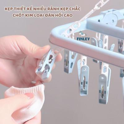 Móc Chùm Nhựa PP Cao Cấp 32 Kẹp Xoay 360 độ linh hoạt, có thể gấp gọn