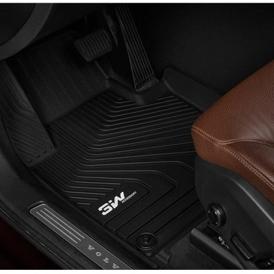 Thảm lót sàn xe ô tô Volvo S90 LWB new Nhãn hiệu Macsim 3W chất liệu nhựa TPE đúc khuôn cao cấp - màu đen