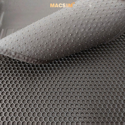 Thảm ô tô sd3 2 lớp dạng lưới lục giác Toyota Raize 2022-nay màu đen bề mặt cao su siêu sạch - Nhãn hiệu Macsim