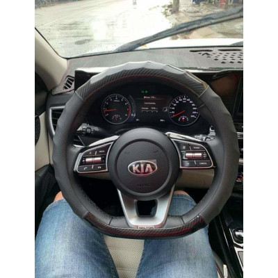 Bọc Vô Lăng, Bọc Tay Lái Mẫu Chữ D Custom- lắp vừa Cho Xe Kia Seltos, XL7, Almera...