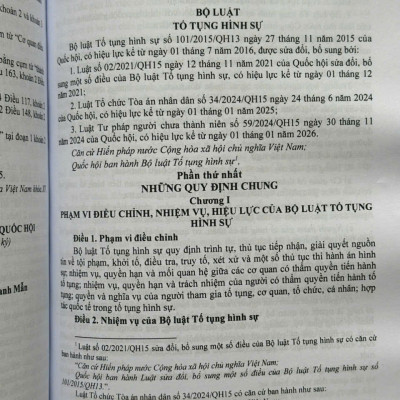 Sách Bộ Luật Hình Sự, Bộ Luật Tố Tụng Hình Sự sửa đổi, bổ sung năm 2025 (V2599T)