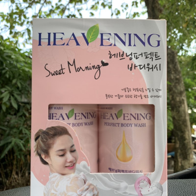 Bộ 01 Dầu Gội & 01 Dầu Xả chăm sóc tóc cao cấp, suôn mượt + 01 Sữa tắm dưỡng ẩm, làm trắng da toàn thân Hàn Quốc Heavening Perfect 750ml - Nhập khẩu Hàn Quốc