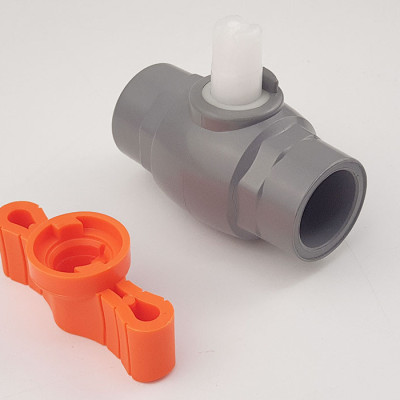 Van uPVC thân đúc bi nhưa ABS 21, 27, 34, 42, 49, 60mm Eurolife EL-VN (tay cam)