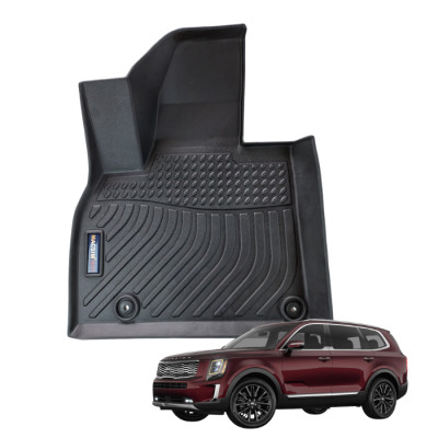 Thảm lót sàn xe ô tô KIA Telluride 2022 - chất liệu TPE thương hiệu Macsim màu đen