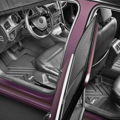 Thảm lót sàn xe ô tô VOLKSWAGEN TOUAREG 2012- 2018 Nhãn hiệu Macsim 3W chất liệu nhựa TPE đúc khuôn cao cấp - màu đen