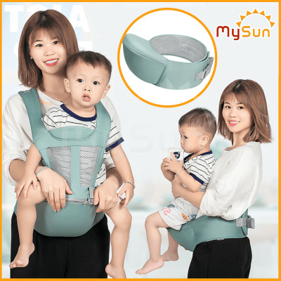 Đai địu vải lưới có bệ ngồi 4 tư thế cho trẻ sơ sinh, em bé 1 2 3 … 36 tháng tuổi đi xe máy MySun