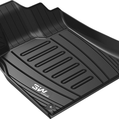 Thảm lót sàn xe ô tô Audi A6 2019- đến nay Nhãn hiệu Macsim 3W chất liệu nhựa TPE đúc khuôn cao cấp - màu đen