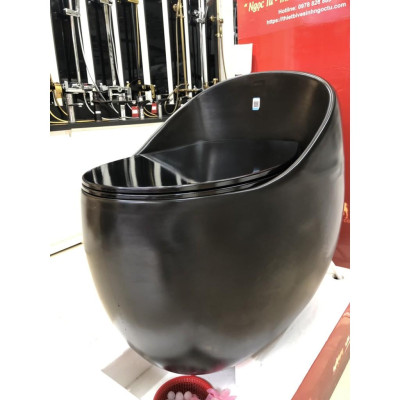 BỒN CẦU QUẢ TRỨNG NHẬP KHẨU CAO CẤP GROVES men đen R22 BLACK