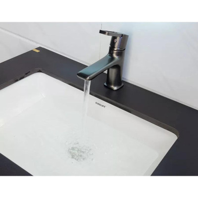 Vòi Lavabo nóng lạnh Đồng mạ tĩnh nhiệt màu xám Eurolife EL-GRAY 02