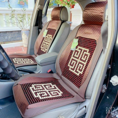 Lót Ghế Ô Tô Hạt Gỗ Massage, Chống Nóng hoạ tiết hoa văn bắt mắt, sang trọng