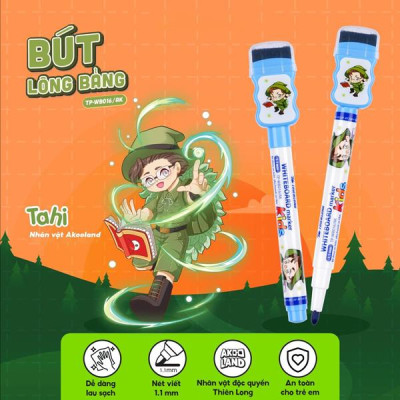 Bút Lông Bảng Nhân Vật Akooland Thế Giới Học Cụ Thần Kỳ - Thiên Long TP-WB016/AK - Mực Xanh
