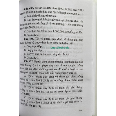 Sách - Trắc nghiệm luật hình sự việt nam ( phần tội phạm )