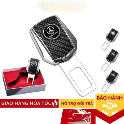 Chốt Cài Dây An Toàn Xe Hơi, Chốt Cài Full Logo Hãng Xe Loại Cao Cấp có đầu nối với dây an toàn màu da cacbon đẳng cấp
