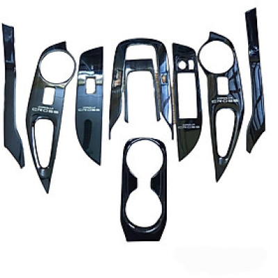 Ốp nội thất cho xe Toyota Corolla Cross 2020 2021 chất liệu titan ánh kim - carbon cao cấp