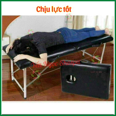 Giường Spa Massage Cao Cấp Gấp Gọn - Giường Vali Chân Inox,Gỗ Hỗ Trợ Phun Xăm, Massage