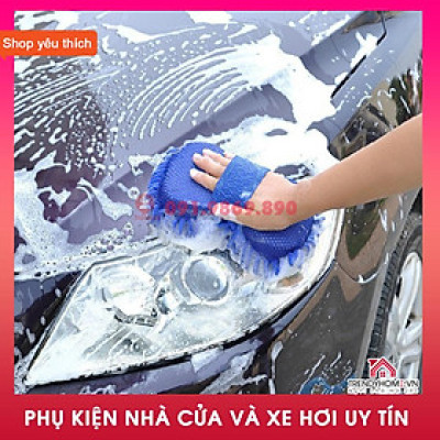 Bao tay lau rửa xe cho ô tô - Găng tay 2 mặt rửa xe máy, ô tô, lau dọn nội thất Găng tay rửa ô tô chất lượng cao