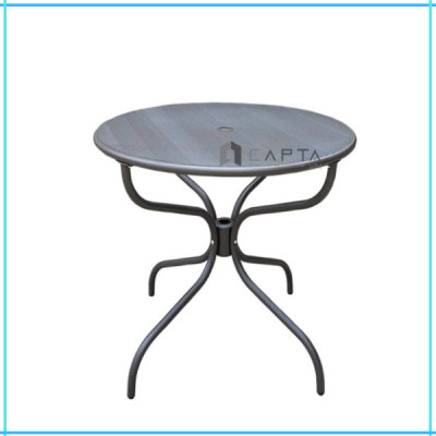 Bộ bàn tròn sân vườn chân chụm sắt 2 ghế tựa lưng có tay vịn ngoài trời nhập khẩu SL TE2027-65T / CC2026-T