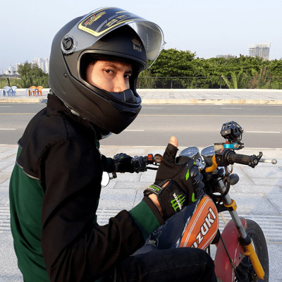 Mũ Bảo Hiểm Fullface Royal - Đen trơn _ Nón Fullface Kính trà chống bụi, chống chói, đi đêm được