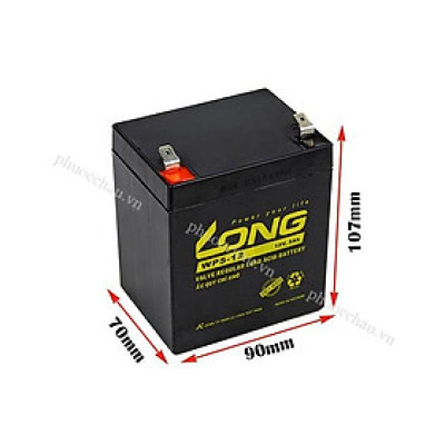 Ắc Quy Long 12V-5Ah WP5-12 - Chuyên Dùng Cho Nguồn Dự Phòng (UPS, Inverter, ...)