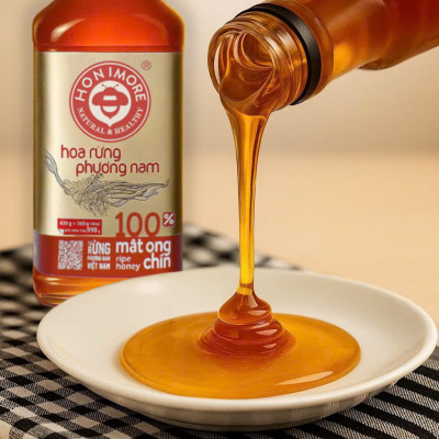 Combo Mật ong rừng Phương Nam Honimore 630g/chai tặng 1 chai Mật ong Hoa Vải Thiều 360g/chai - tăng sức đề kháng