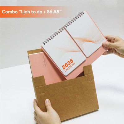 Combo Quà Tặng Sổ Lịch 2025 lên kế hoạch tiện lợi size to