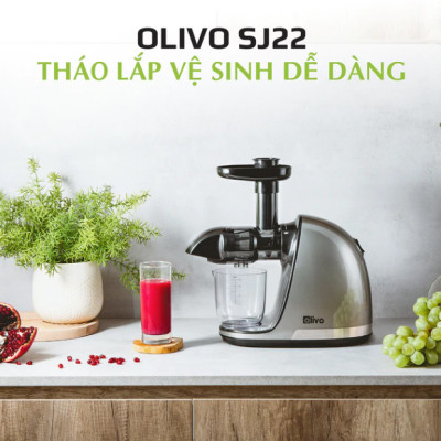 Máy Ép Chậm Olivo SJ22 Thương Hiệu Mỹ Ép Rau Không Lo Kẹt Máy Ép Kiệt 99% Dễ Vệ Sinh Công Suất 150W - Hàng Chính Hãng