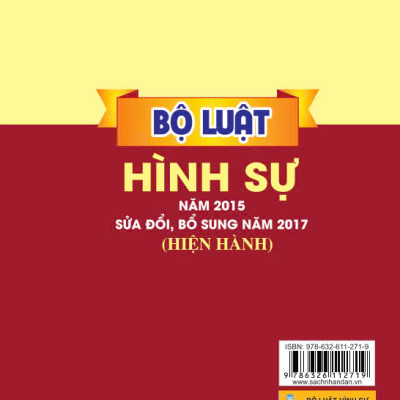 Sách - Bộ luật hình sự năm 2015 sửa đổi,bổ sung năm 2017 hiện hành - B129 - ndbooks
