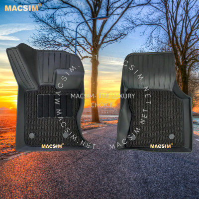 Thảm lót sàn 2 lớp xe ô tô LANDROVER VELAR 2016 - đến nay Nhãn hiệu Macsim 3W chất liệu nhựa TPE đúc khuôn cao cấp - màu đen