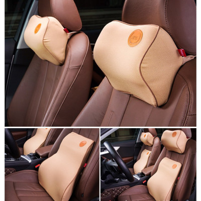 Bộ gối tựa đầu đệm dựa lưng ô tô cao su non thoáng khí không xẹp lún