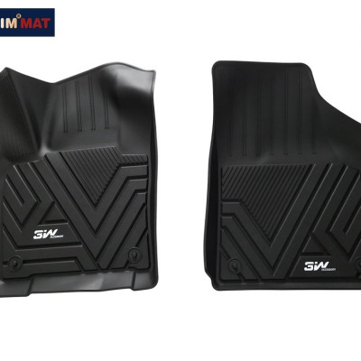 Thảm lót sàn xe ô tô VOLKSWAGEN TOUAREG 2012- 2018 Nhãn hiệu Macsim 3W chất liệu nhựa TPE đúc khuôn cao cấp - màu đen