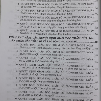 Tuyển Tập 37 Án Lệ Và Các Quyết Định Giám Đốc Thẩm Của Tòa Án Nhân Dân Tối Cao Về Hình Sự, Dân Sự, Kinh Tế, Lao Động