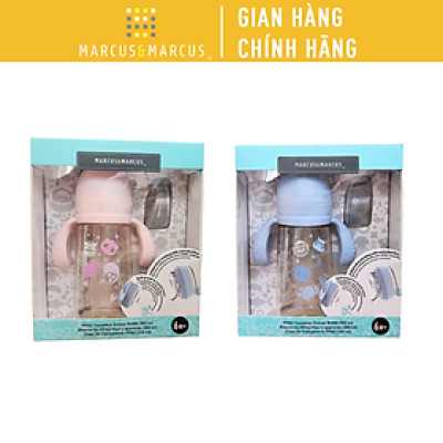 Bình Tập Uống Chuyển Tiếp PPSU  Marcus & Marcus 300ml Cho Bé Từ 6 Tháng – Xanh, Hồng