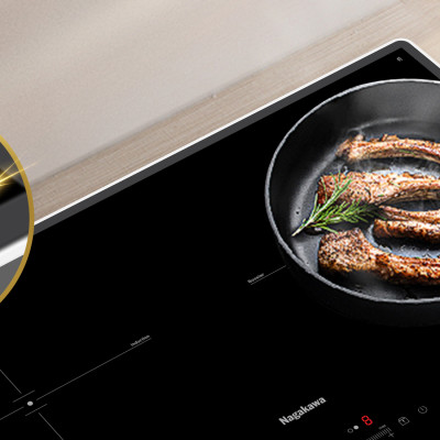 Bếp đôi điện từ Nagakawa UltraSlim NK2C29MB - Made in Malaysia - Bảo hành 5 năm - Hàng chính hãng