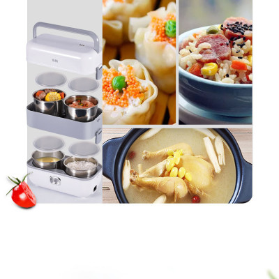 Hộp cơm cắm điện hai tầng,  hộp cơm hâm nóng 2 BÁT INOX,  giữ nhiệt thích hợp cho dân văn phòng KitAcoom, hàng nhập khẩu chính hãng cao cấp 