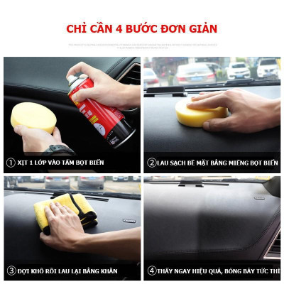 Chai Xịt Dưỡng Nhựa Nhám Ô tô - Phục Hồi Làm Mới Ghế Da DASHBOARD WAXING 450ml ️FLASH SALE️