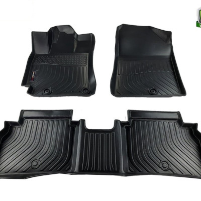 Thảm lót sàn xe ô tô Kia Forte (2013 - 2018) chất liệu TPV thương hiệu Macsim màu đen